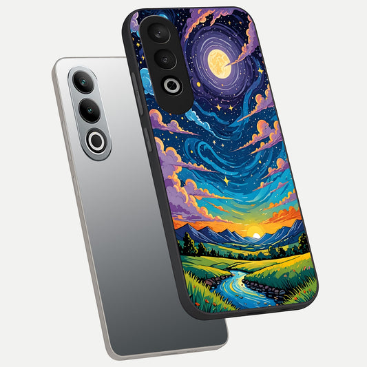 Dreamy Night Landscape phone case For Oneplus Nord CE4 showing premium glass back cover with detailed artwork