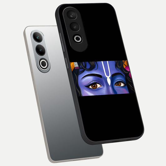 Krishna Eye phone case For Oneplus Nord CE4 showing premium glass back cover with detailed artwork