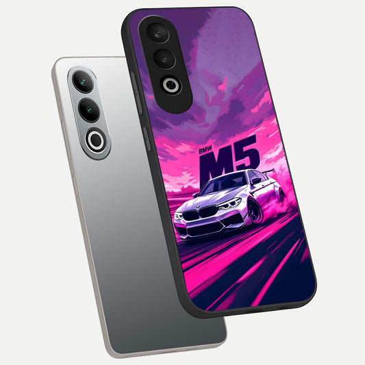 MS Neon Car phone case For Oneplus Nord CE4 showing premium glass back cover with detailed artwork