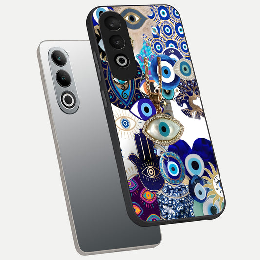 Mystic Charm Eye phone case For Oneplus Nord CE4 showing premium glass back cover with detailed artwork