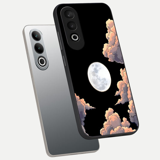 Shade Cloud Moon phone case For Oneplus Nord CE4 showing premium glass back cover with detailed artwork