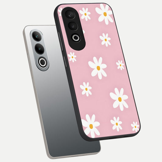 Soft Daisy Bliss phone case For Oneplus Nord CE4 showing premium glass back cover with detailed artwork