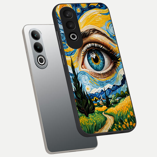 Van Gogh Eye phone case For Oneplus Nord CE4 showing premium glass back cover with detailed artwork