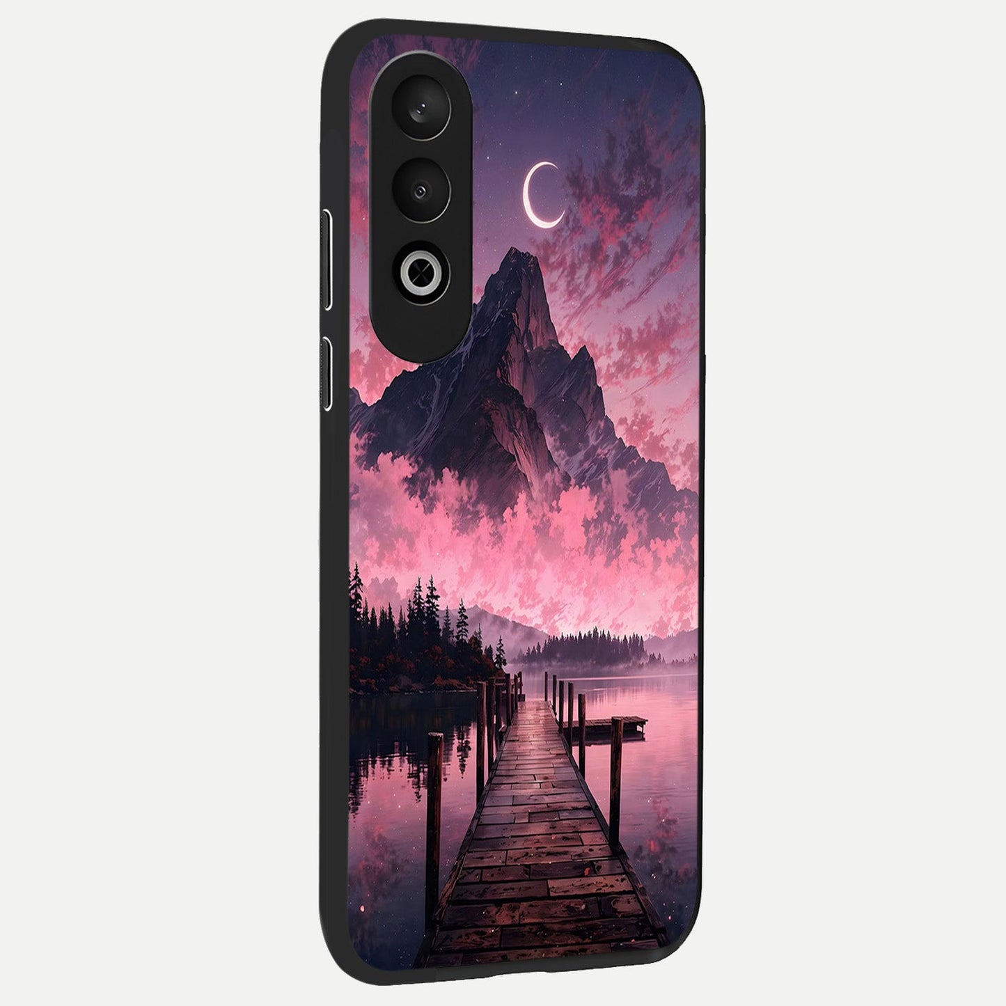 Beautiful Mountain View back cover For Oneplus Nord CE4 slim fit glass case with vibrant aesthetic design