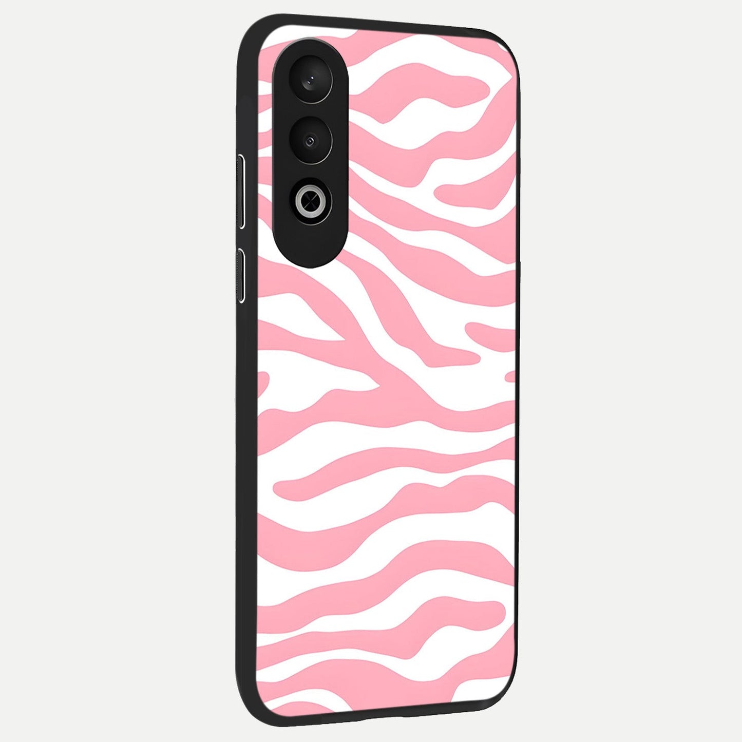 Blush Zebra Flow back cover For Oneplus Nord CE4 slim fit glass case with vibrant aesthetic design