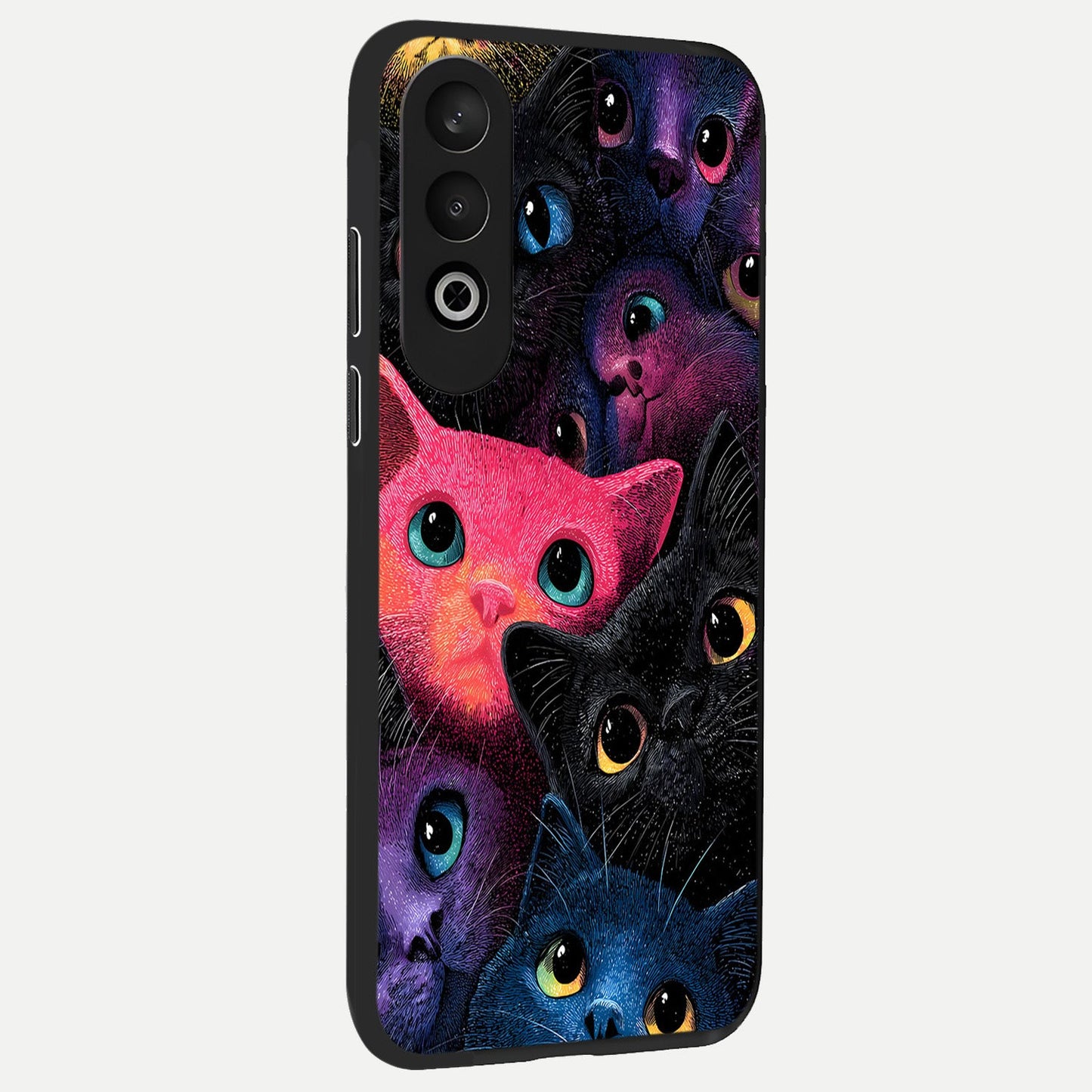 Cosmic Cats Dreams back cover For Oneplus Nord CE4 slim fit glass case with vibrant aesthetic design