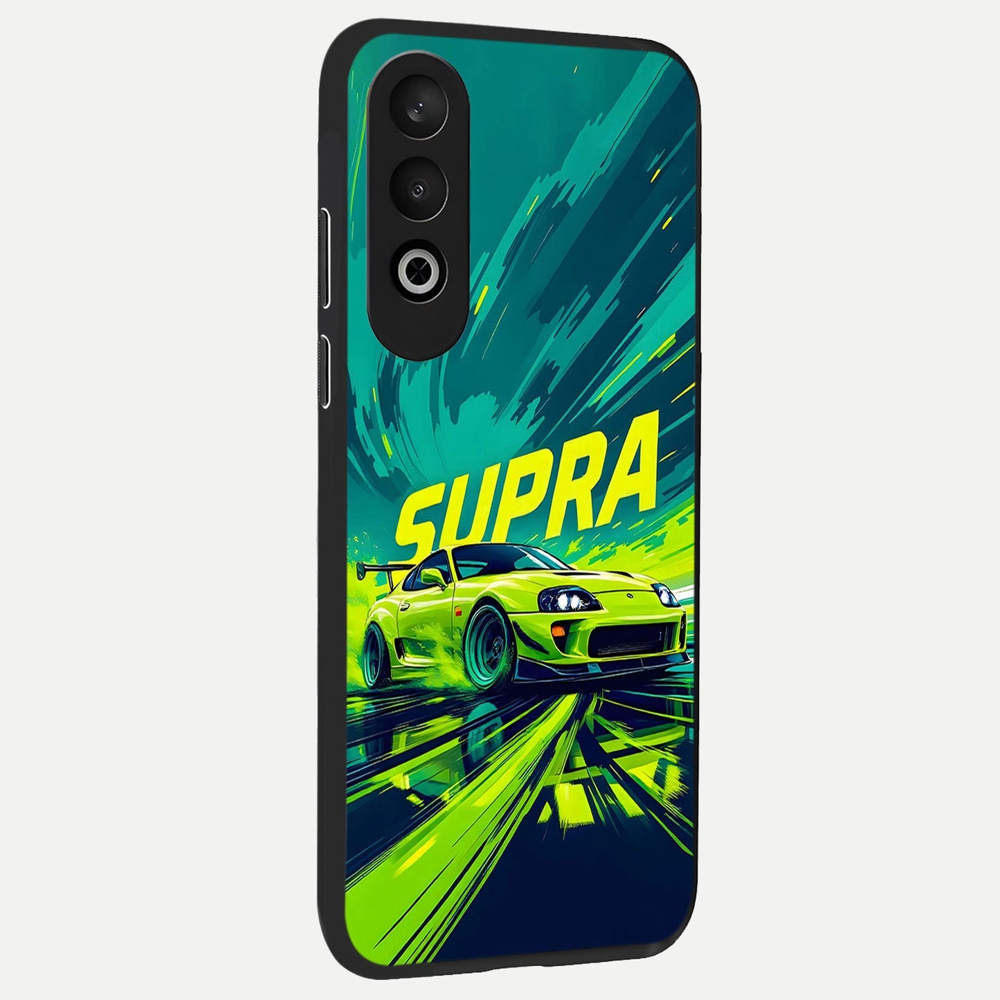 Electric Supra Thunder back cover For Oneplus Nord CE4 slim fit glass case with vibrant aesthetic design
