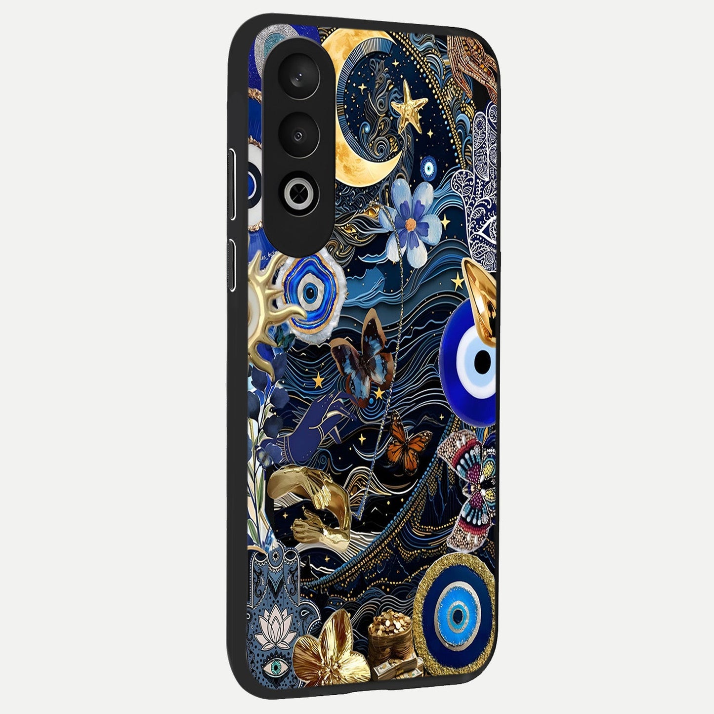 Golden Moon Magic back cover For Oneplus Nord CE4 slim fit glass case with vibrant aesthetic design