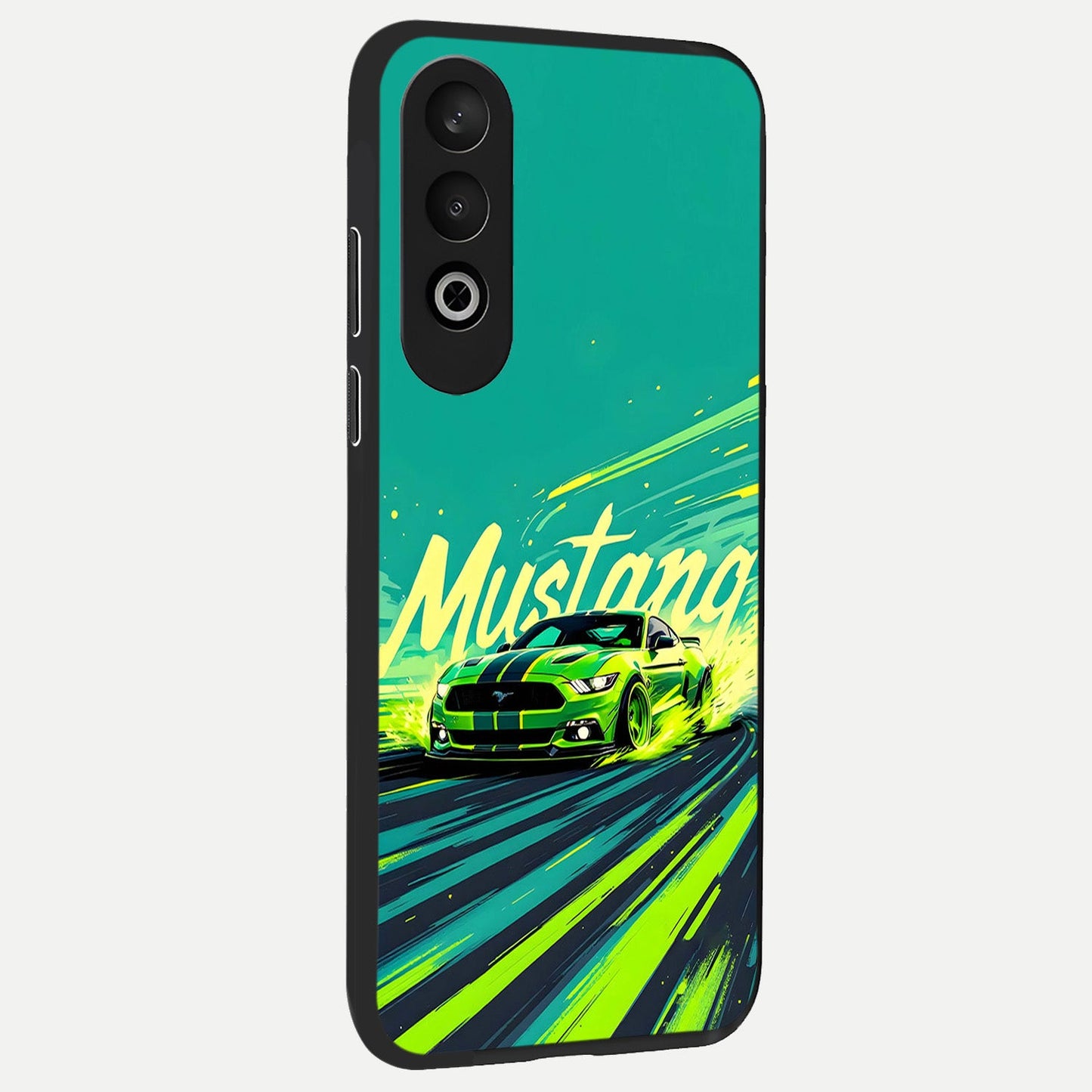 Mustang Bang back cover For Oneplus Nord CE4 slim fit glass case with vibrant aesthetic design