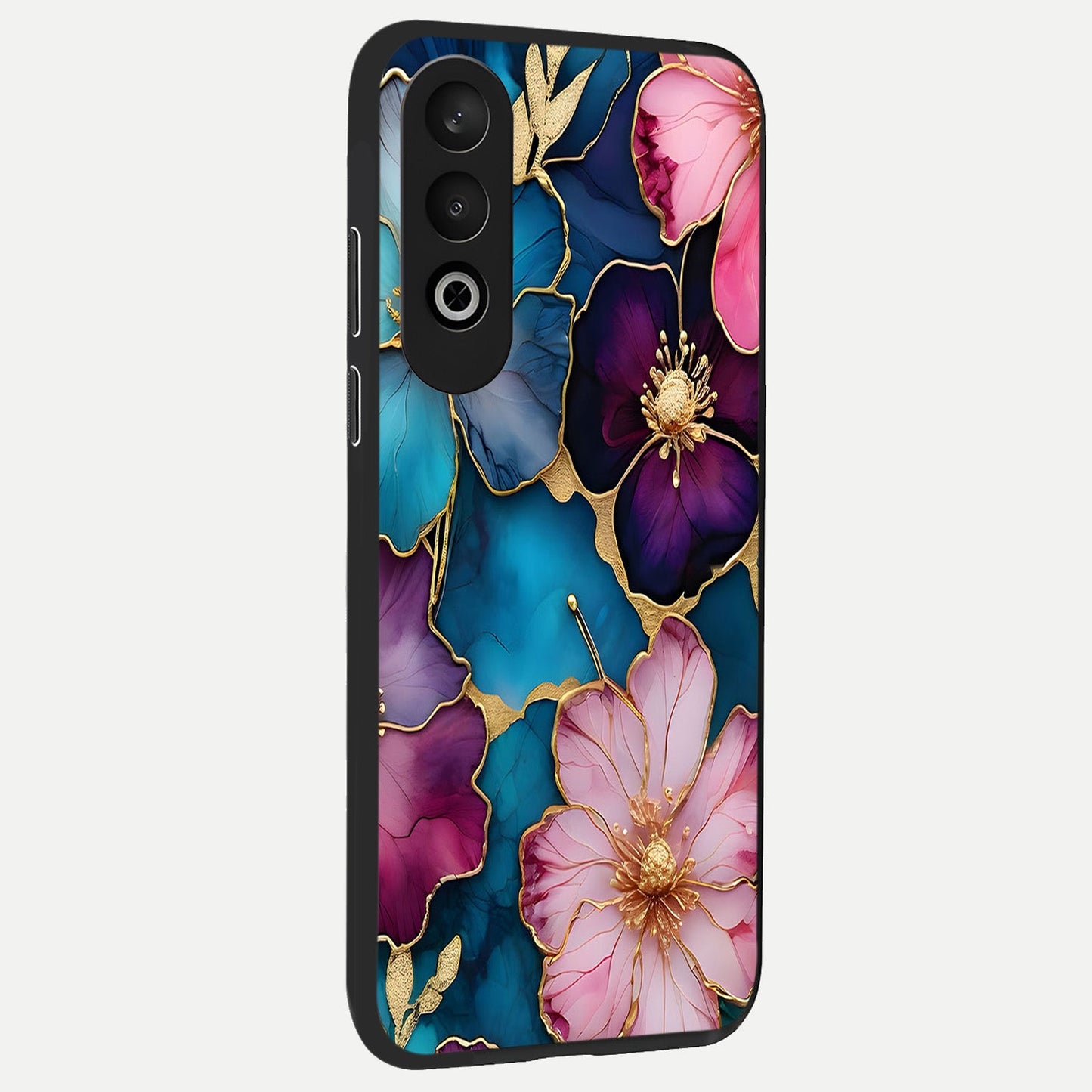 Sparkle Floral back cover For Oneplus Nord CE4 slim fit glass case with vibrant aesthetic design