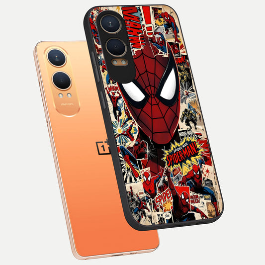 Aesthetic Wonder Spider phone case For Oneplus Nord CE4 Lite showing premium glass back cover with detailed artwork