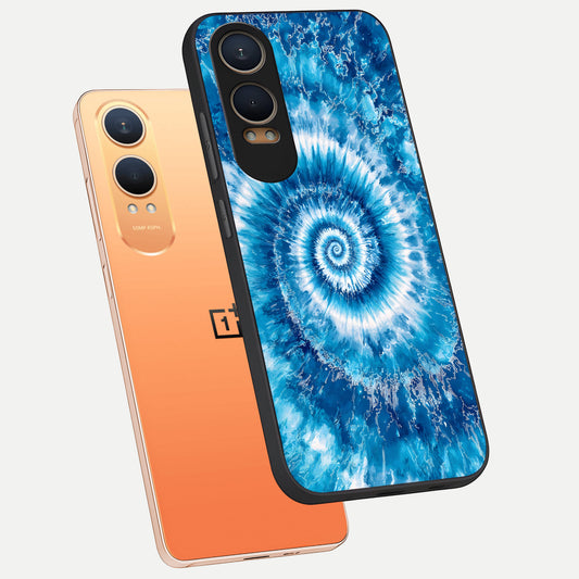 Blue Galaxy Wave phone case For Oneplus Nord CE4 Lite showing premium glass back cover with detailed artwork