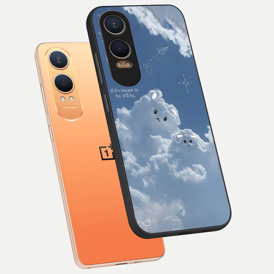 Cloud Bunny Dreams phone case For Oneplus Nord CE4 Lite showing premium glass back cover with detailed artwork