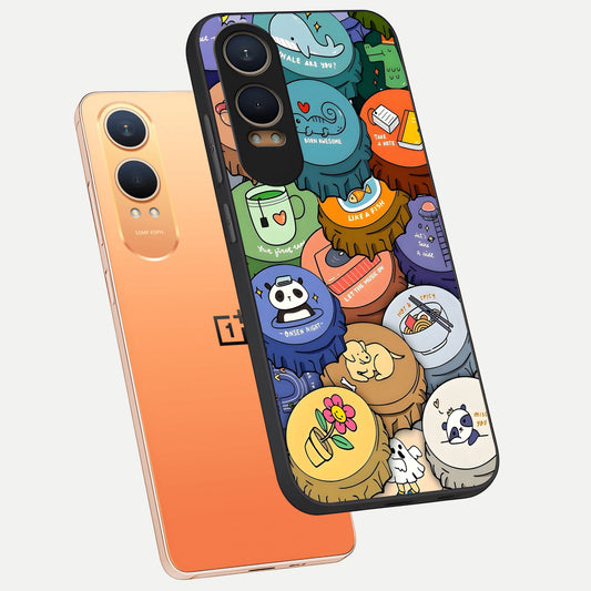 Coins Patterns phone case For Oneplus Nord CE4 Lite showing premium glass back cover with detailed artwork