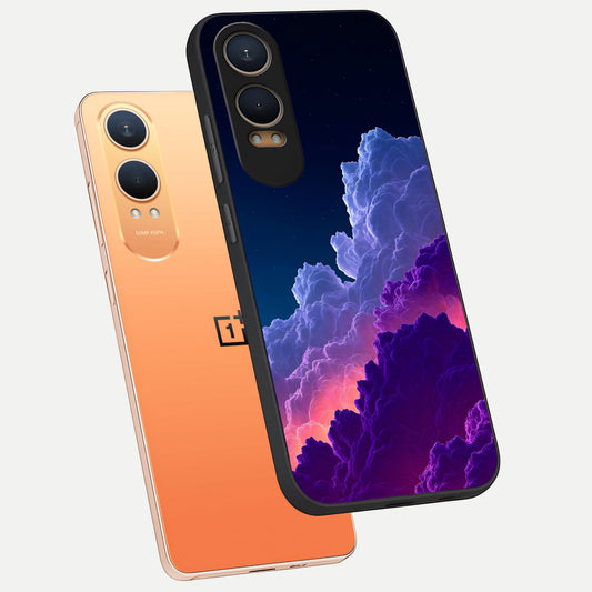 Dreamy Cloud Skies phone case For Oneplus Nord CE4 Lite showing premium glass back cover with detailed artwork