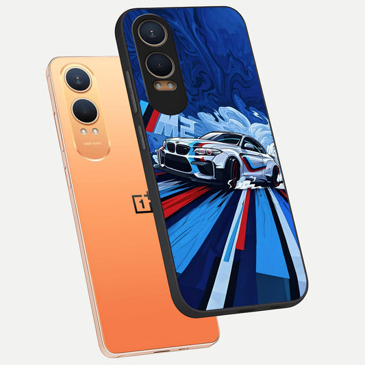 Drift Power Rush phone case For Oneplus Nord CE4 Lite showing premium glass back cover with detailed artwork
