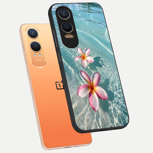 Floating Bloom Bliss phone case For Oneplus Nord CE4 Lite showing premium glass back cover with detailed artwork