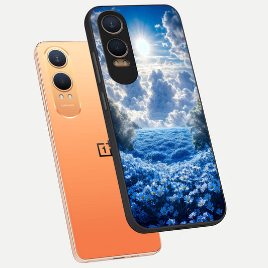 Heavenly Daisy Horizon phone case For Oneplus Nord CE4 Lite showing premium glass back cover with detailed artwork