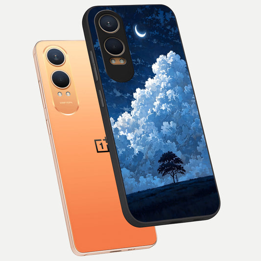 Midnight Sky Serenity phone case For Oneplus Nord CE4 Lite showing premium glass back cover with detailed artwork