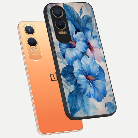 Ocean Hibiscus Grace phone case For Oneplus Nord CE4 Lite showing premium glass back cover with detailed artwork