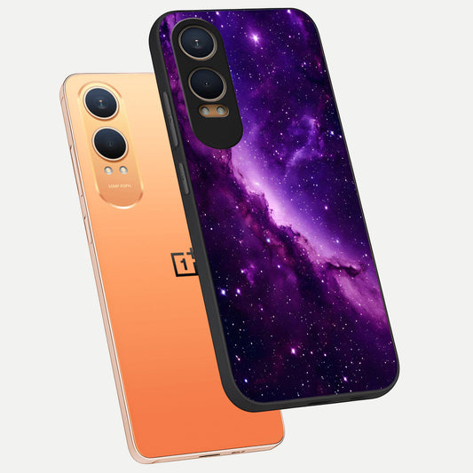 Purple Shade Sky phone case For Oneplus Nord CE4 Lite showing premium glass back cover with detailed artwork
