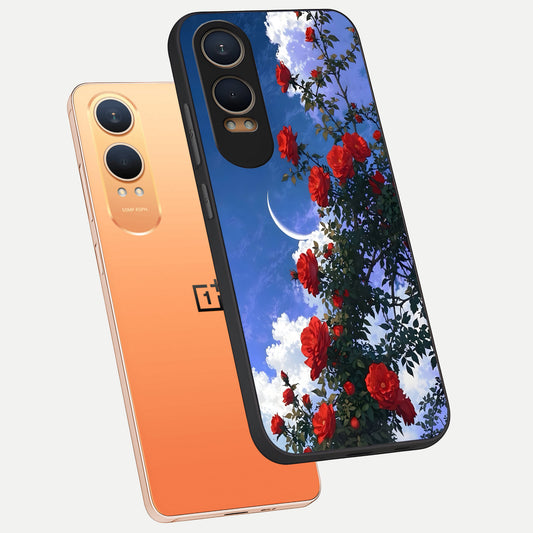Rose Drift Flowers phone case For Oneplus Nord CE4 Lite showing premium glass back cover with detailed artwork