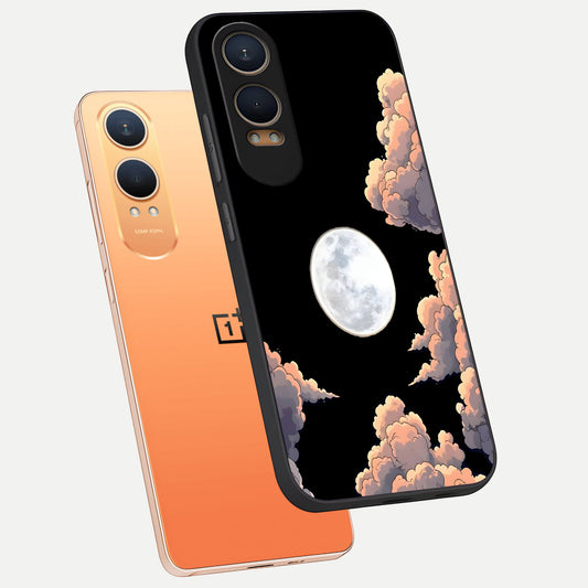 Shade Cloud Moon phone case For Oneplus Nord CE4 Lite showing premium glass back cover with detailed artwork