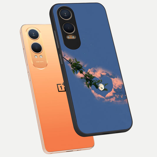 Sky Under Tree phone case For Oneplus Nord CE4 Lite showing premium glass back cover with detailed artwork