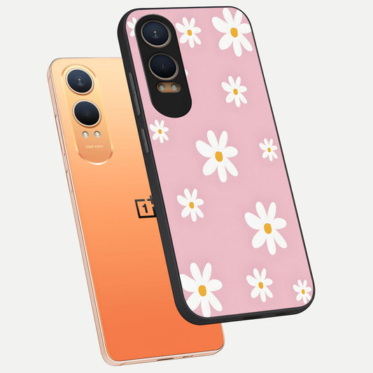 Soft Daisy Bliss phone case For Oneplus Nord CE4 Lite showing premium glass back cover with detailed artwork