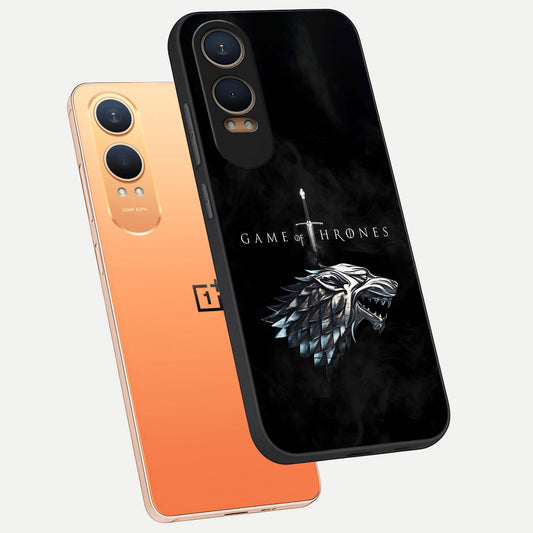 Throne Wolf Legacy phone case For Oneplus Nord CE4 Lite showing premium glass back cover with detailed artwork