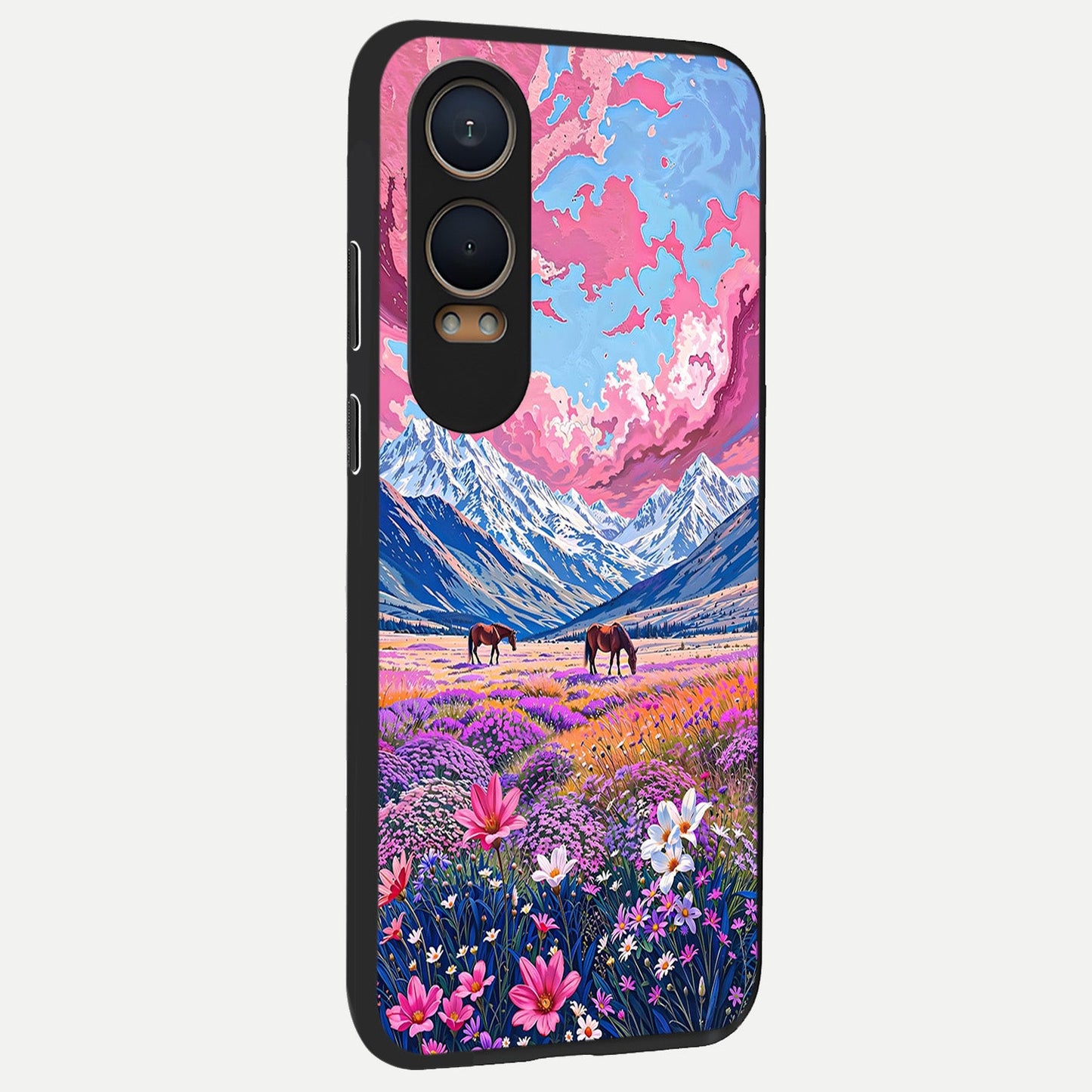 Blossom Valley Dream back cover For Oneplus Nord CE4 Lite slim fit glass case with vibrant aesthetic design