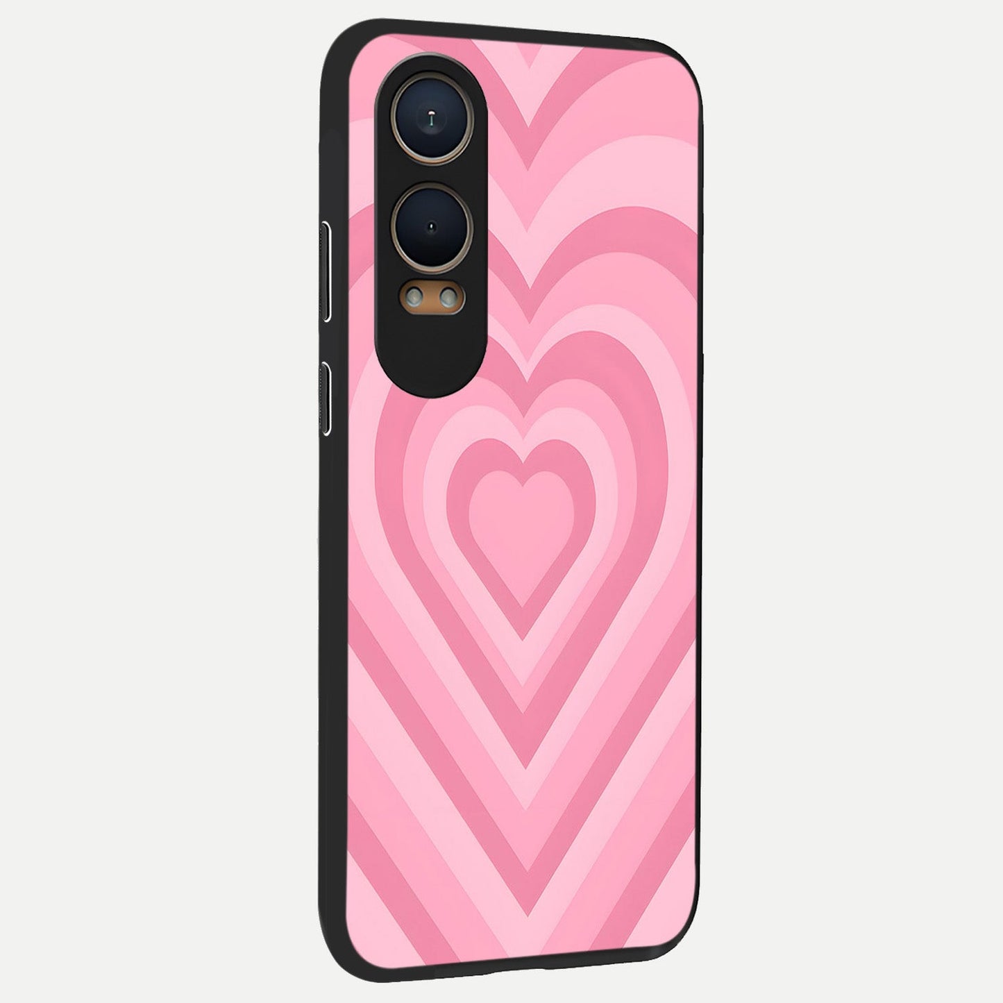 Blush Heart Waves back cover For Oneplus Nord CE4 Lite slim fit glass case with vibrant aesthetic design