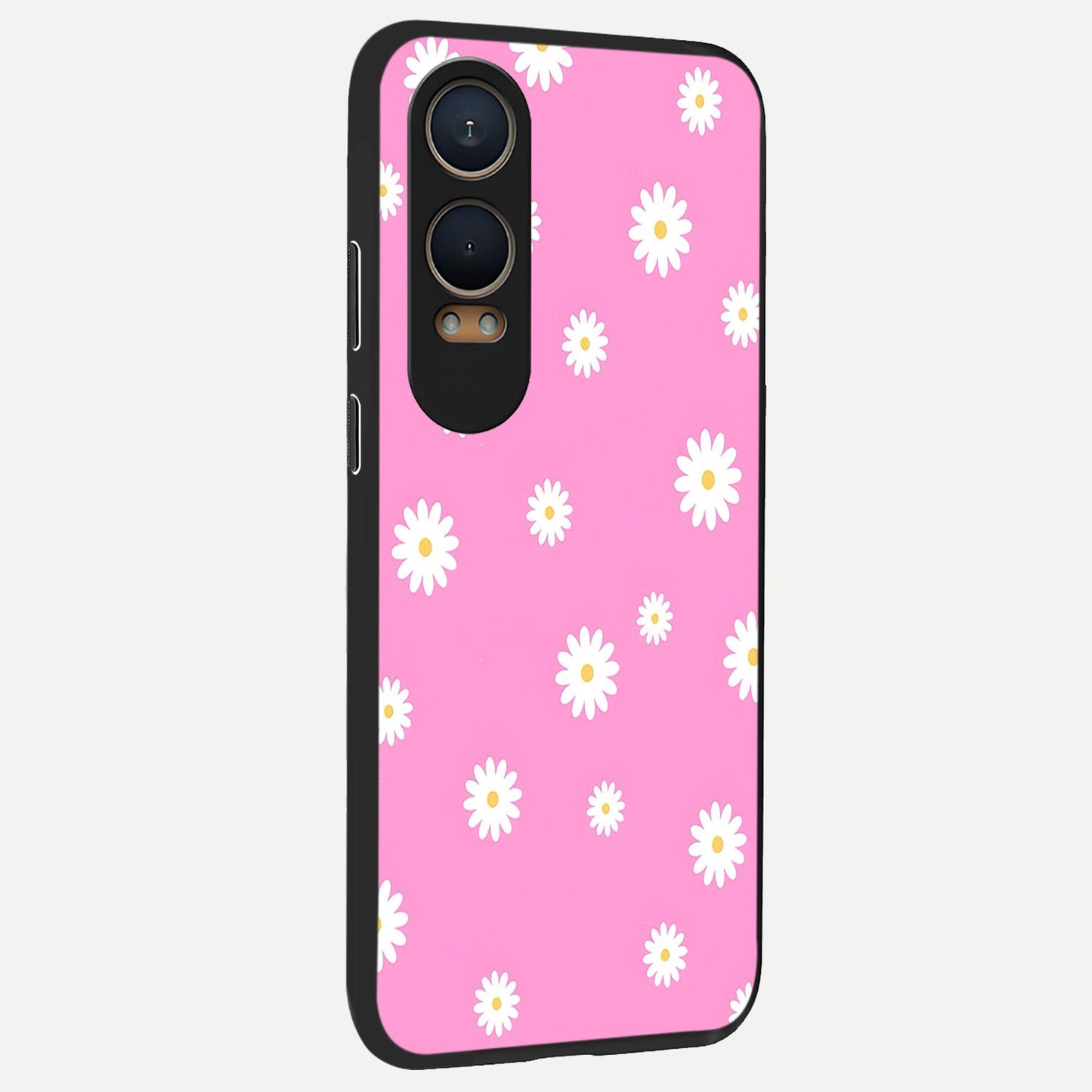 Bubblegum Daisy Pop back cover For Oneplus Nord CE4 Lite slim fit glass case with vibrant aesthetic design