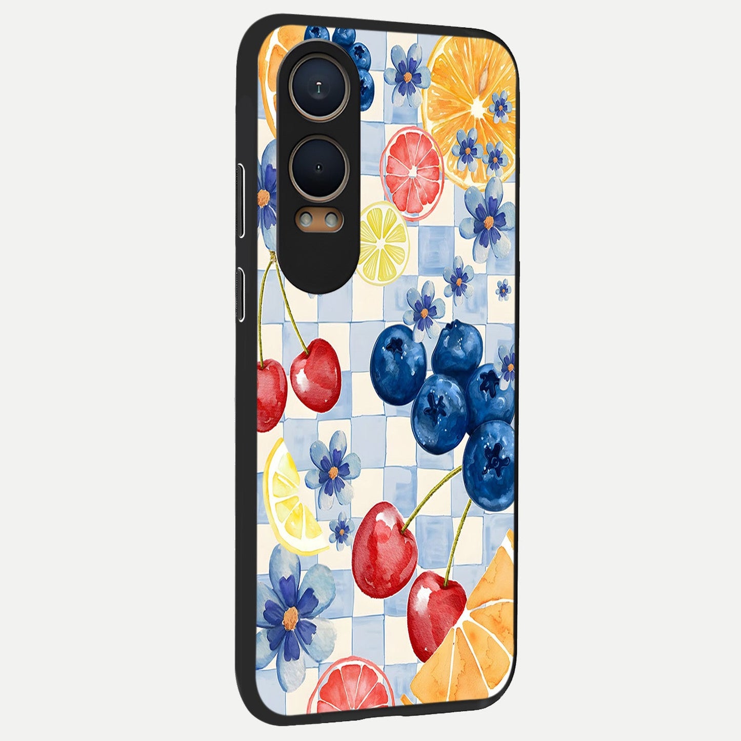 Citrus Bloom Joy back cover For Oneplus Nord CE4 Lite slim fit glass case with vibrant aesthetic design