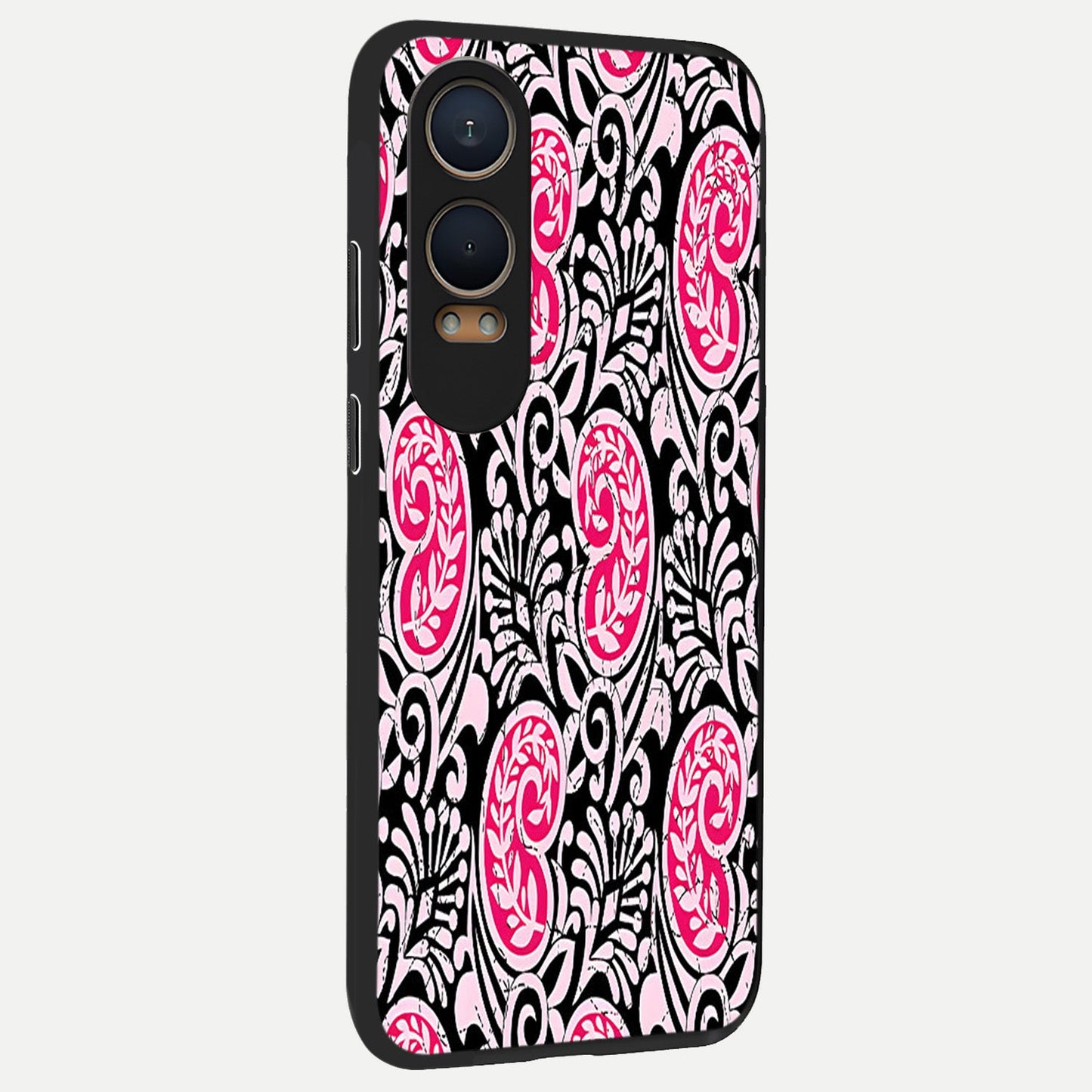 Crimson Paisley Charm back cover For Oneplus Nord CE4 Lite slim fit glass case with vibrant aesthetic design