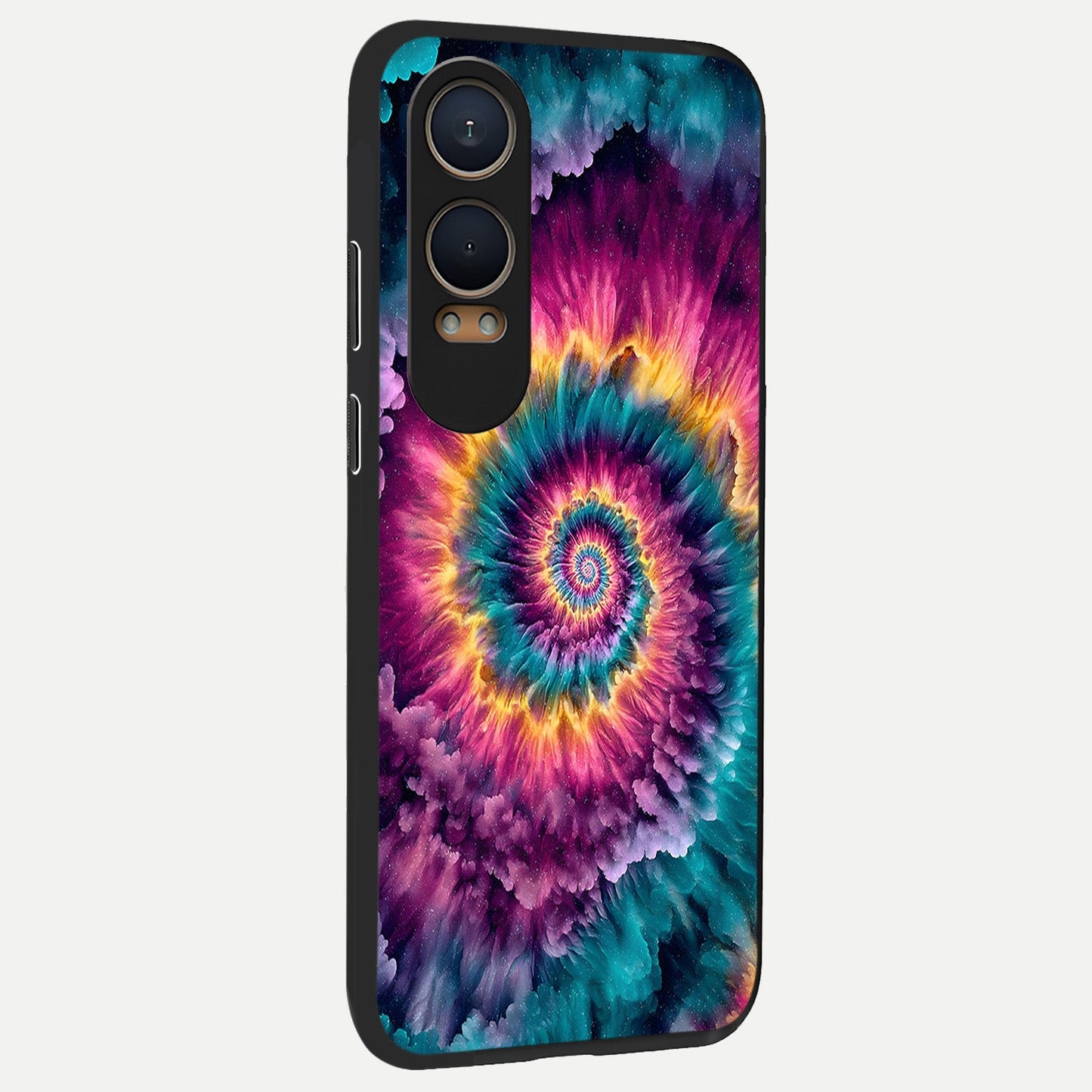 Galactic Spiral Burst back cover For Oneplus Nord CE4 Lite slim fit glass case with vibrant aesthetic design