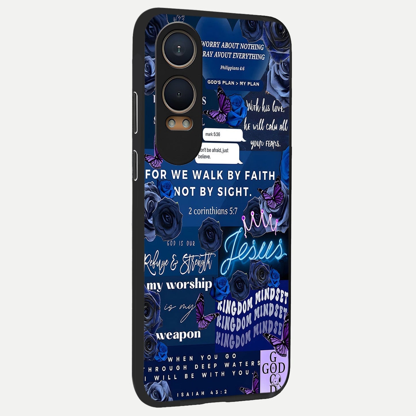 Kingdom Faith Glow back cover For Oneplus Nord CE4 Lite slim fit glass case with vibrant aesthetic design