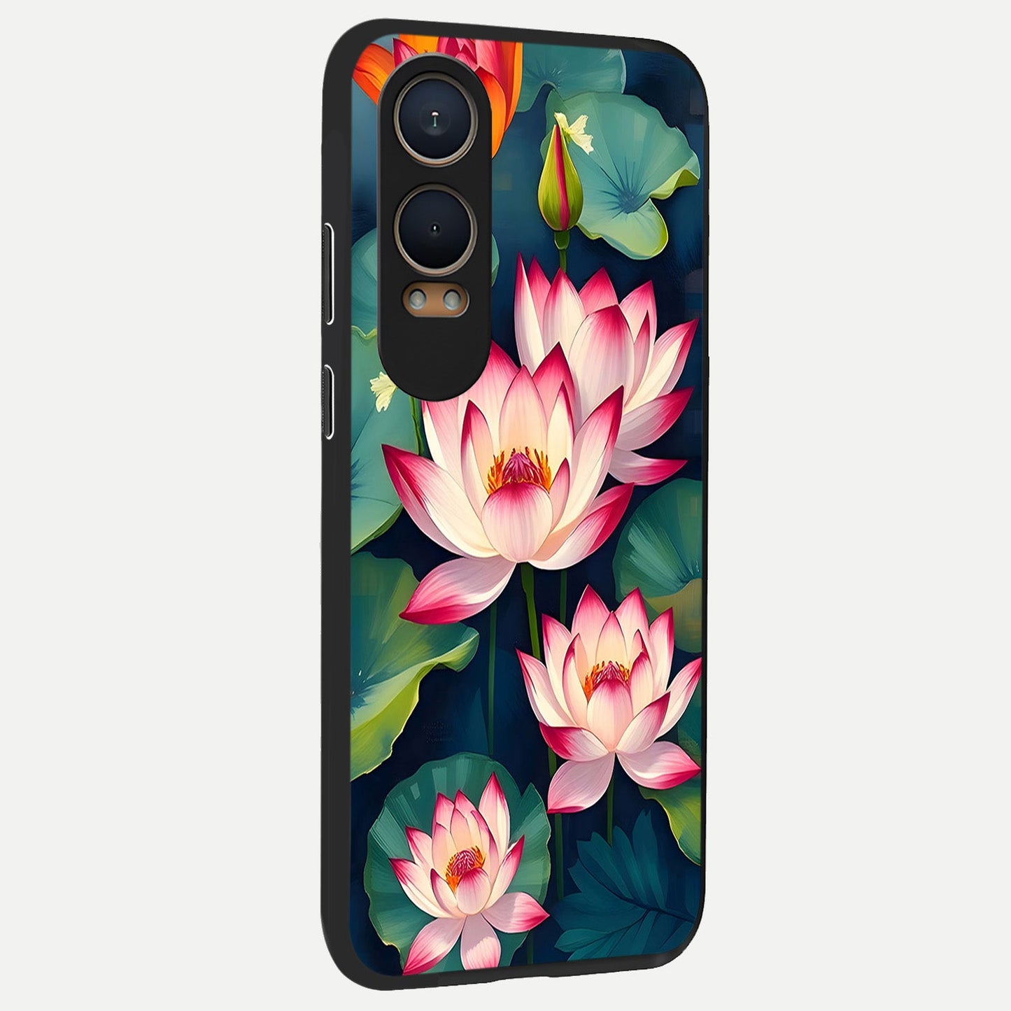 Lotus Dream Serenity back cover For Oneplus Nord CE4 Lite slim fit glass case with vibrant aesthetic design