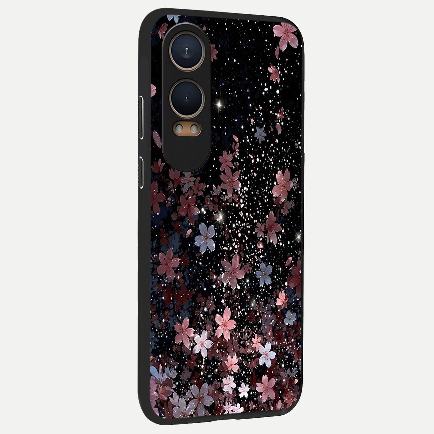 Starlit Flower Dreams back cover For Oneplus Nord CE4 Lite slim fit glass case with vibrant aesthetic design