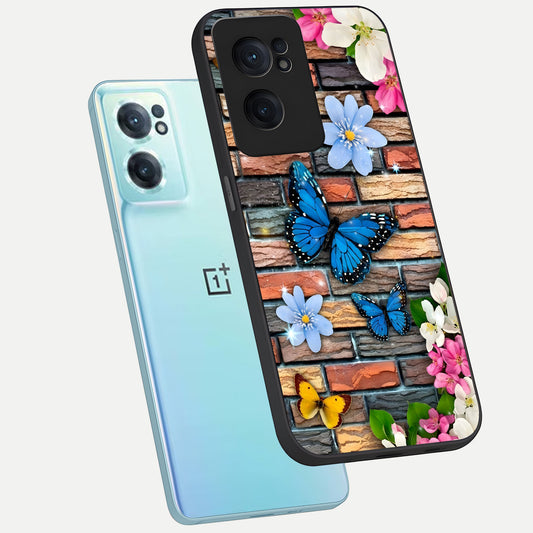 Brick Bloom Flight phone case For Oneplus Nord CE2 showing premium glass back cover with detailed artwork