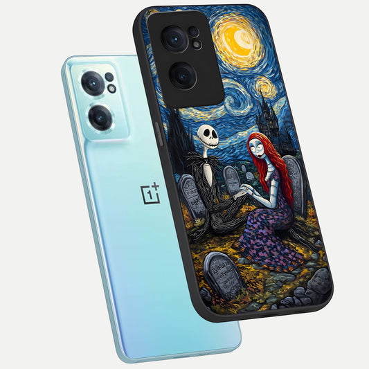 Eternal Night Love phone case For Oneplus Nord CE2 showing premium glass back cover with detailed artwork