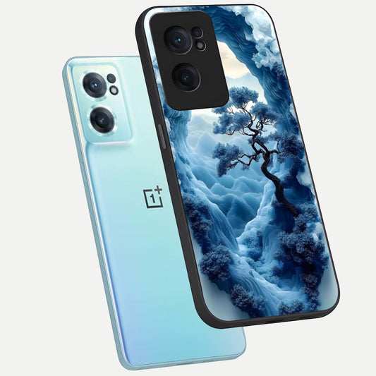 Frozen Serenity Gate phone case For Oneplus Nord CE2 showing premium glass back cover with detailed artwork
