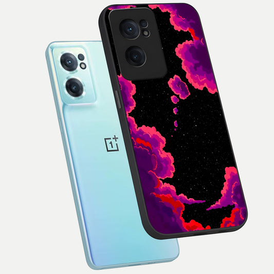 Galaxy Dream Frame phone case For Oneplus Nord CE2 showing premium glass back cover with detailed artwork