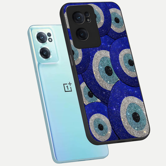 Galaxy Eye Flow phone case For Oneplus Nord CE2 showing premium glass back cover with detailed artwork