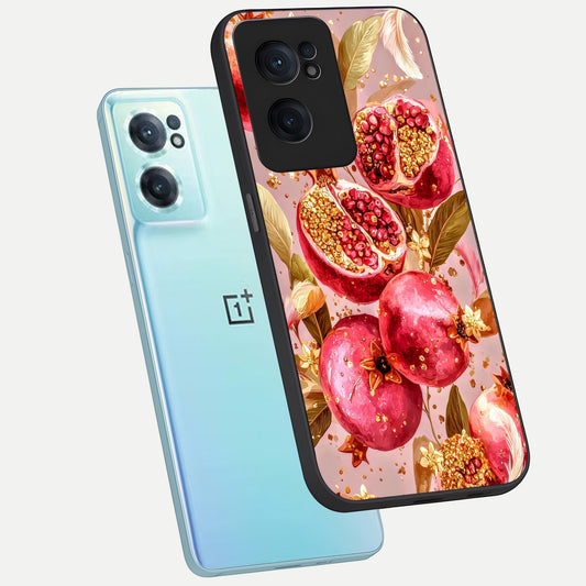 Golden Bloom Glow phone case For Oneplus Nord CE2 showing premium glass back cover with detailed artwork