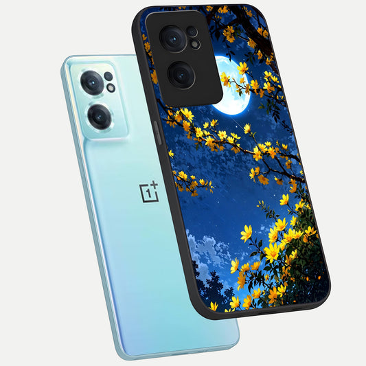 Golden Night Glow phone case For Oneplus Nord CE2 showing premium glass back cover with detailed artwork