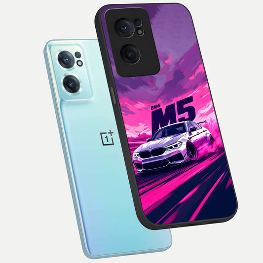 MS Neon Car phone case For Oneplus Nord CE2 showing premium glass back cover with detailed artwork