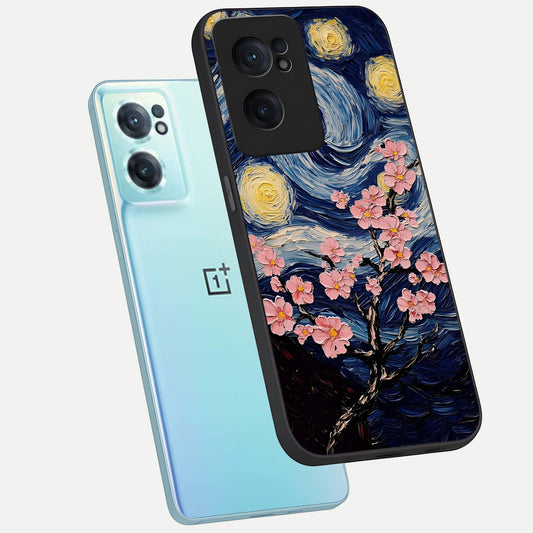 Van Gogh Scenery phone case For Oneplus Nord CE2 showing premium glass back cover with detailed artwork