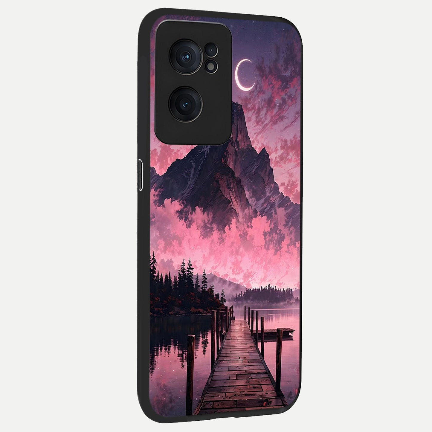Beautiful Mountain View back cover For Oneplus Nord CE2 slim fit glass case with vibrant aesthetic design