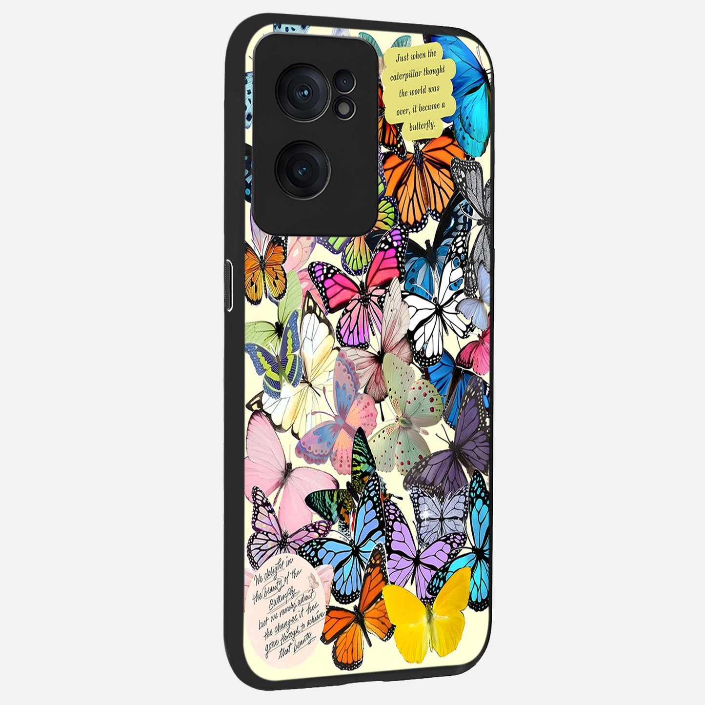 Butterflies Petal Dream back cover For Oneplus Nord CE2 slim fit glass case with vibrant aesthetic design